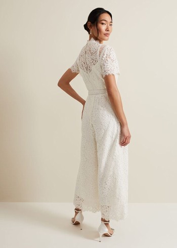 Phase Eight Amaliah Lace Bridal Dress White USA | 9134587-JN